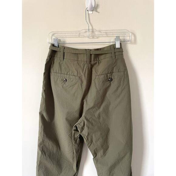 Everlane Poplin High Rise Pleated Cotton Pleated Chino Pants Green Size 2 - Picture 9 of 12